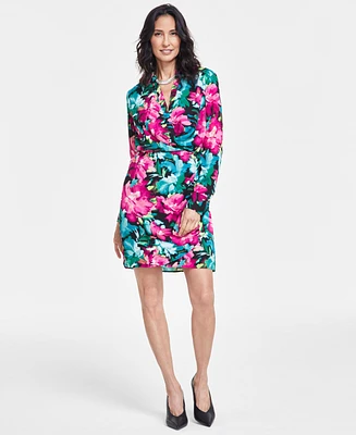 I.n.c. International Concepts Women's Printed Faux-Wrap Dress, Created for Macy's