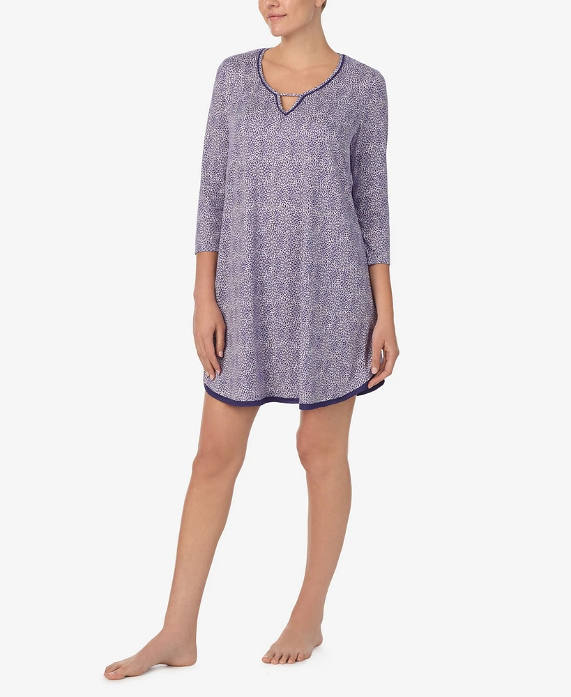 Ellen Tracy Women's 3/4-Sleeve Keyhole Sleepshirt