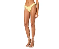 Edikted Women's Golden Ruffle Edge Bikini Bottom