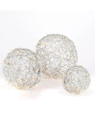 Gerson International Set of 3 White Modern Vine Balls