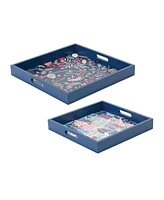 Slickblue Berry and Pine Tree Holiday Tray (Set of 2)