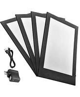 Yescom WeChef 4 Pack Led Backlit Menu Cover Leatherette Wine List Check Bill Holder Displayer Single Panel Fits 8"x14" Paper