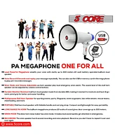 5 Core Megaphone Bullhorn Speaker 20W Bull Horn Battery Power Cheer Megafono 300 Meters Range Loudspeaker