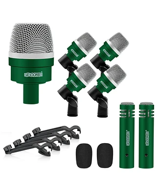 5 Core Professional Drum Mic Kit Piece Tom Snare Kick set Xlr Wired Dynamic Microphone Set for Studio and On-Stage Live Use
