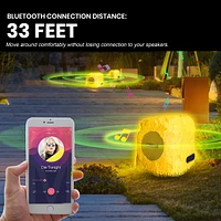 5 Core Outdoor Speakers Bluetooth Waterproof Linkable Tws Patio Pool Garden Wireless 10W Rms Solar Rock Speaker w Rgb Light