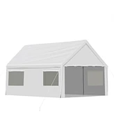 Aoodor 20 x Ft. Vehicle Carport Canopy Portable Garage Party Canopy Tent Boat Shelter