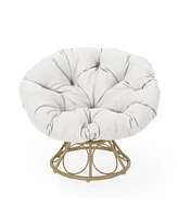 Simplie Fun Elegant Mia Papasan Chair Swiveling Wicker Comfort for Outdoor Relaxation