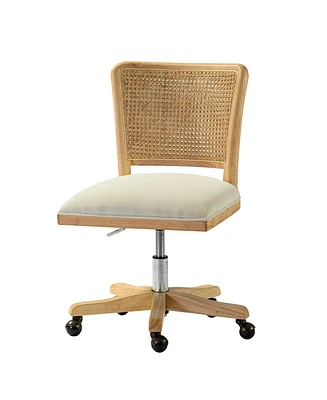 Hulala Home Calcutta Modern Task Chair with Rattan Back