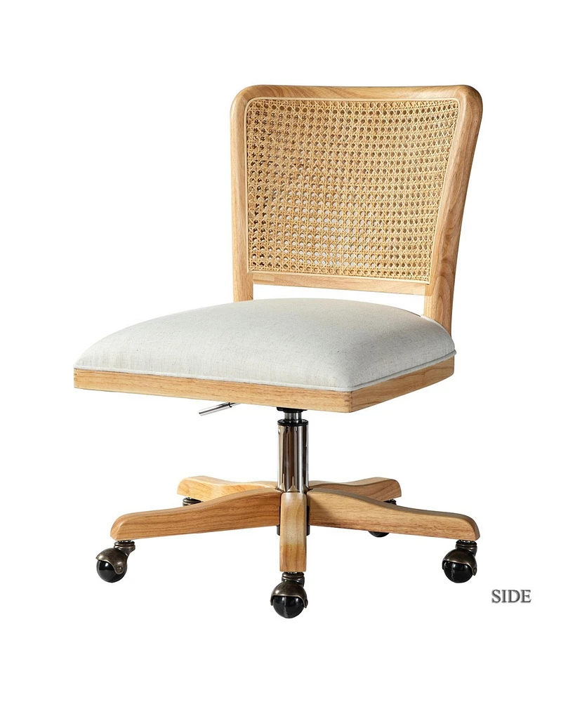 Hulala Home Calcutta Contemporary Task Chair with Rattan Back