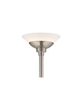 Possini Euro Design Metro Modern Torchiere Floor Lamp Dimmable 71" Tall Brushed Nickel Frosted White Acrylic Shade Pole Light for Living Room Reading