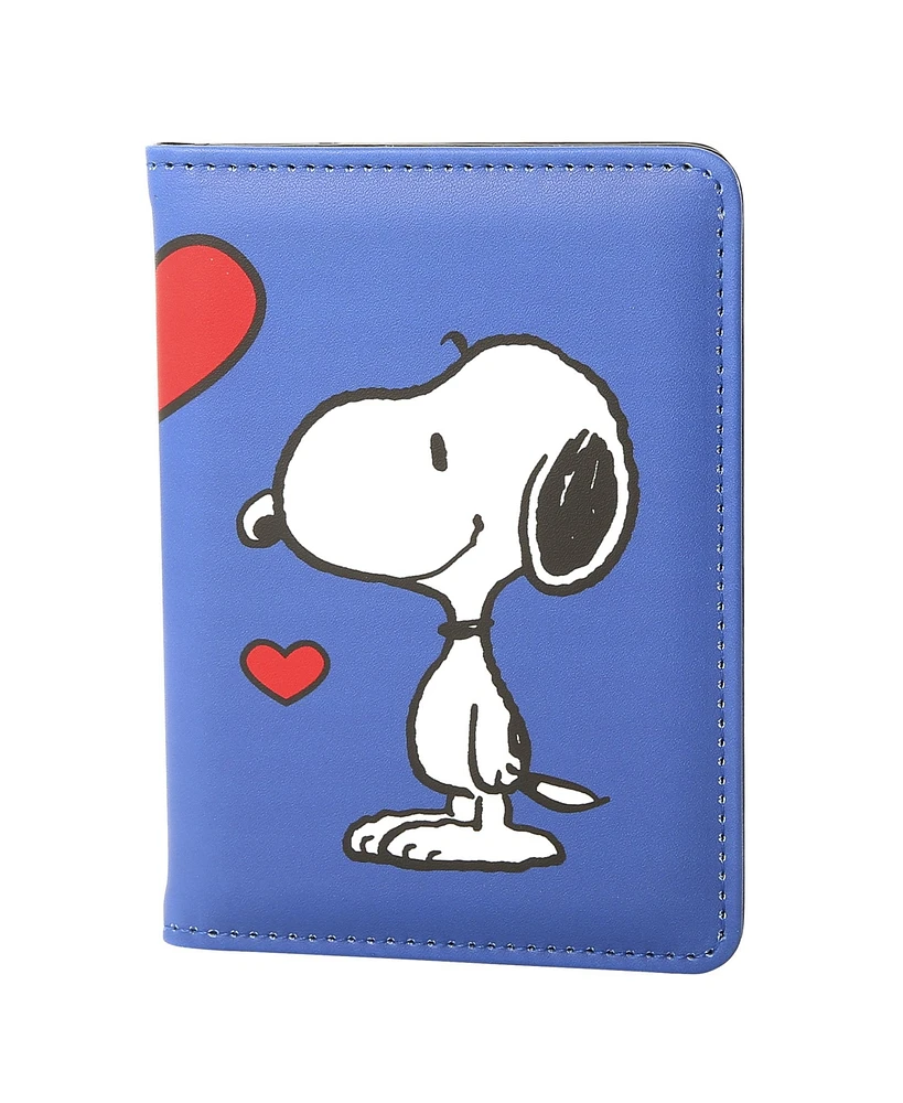 Peanuts Snoopy Blue Heart Woodstock Passport Holder