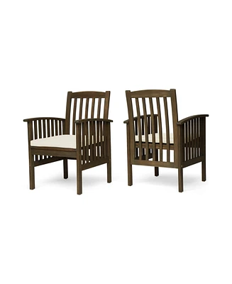 Simplie Fun Acacia Wood Patio Chairs Modern Elegance, Durable Comfort