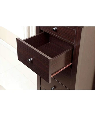 Simplie Fun Compact 5-Drawer Chest in Espresso, Transitional Style