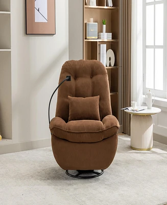 Power Recliner Swivel Glider Usb Charger With Bluetooth Music Player Different Function Sleep Working Game and Leisure Model Grey