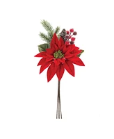 Slickblue Set of 2 Poinsettia Flower Picks for Seasonal Decor