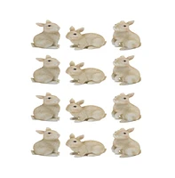 Slickblue Adorable Mini Bunny Rabbit Figurines - Set of 12 Easter Decor