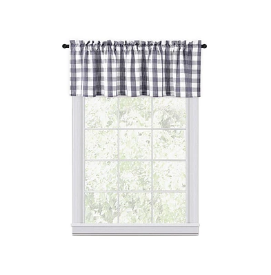 Caromio Yarn-Dyed Buffalo Plaid Kitchen Valance Curtain, 52" x 15"