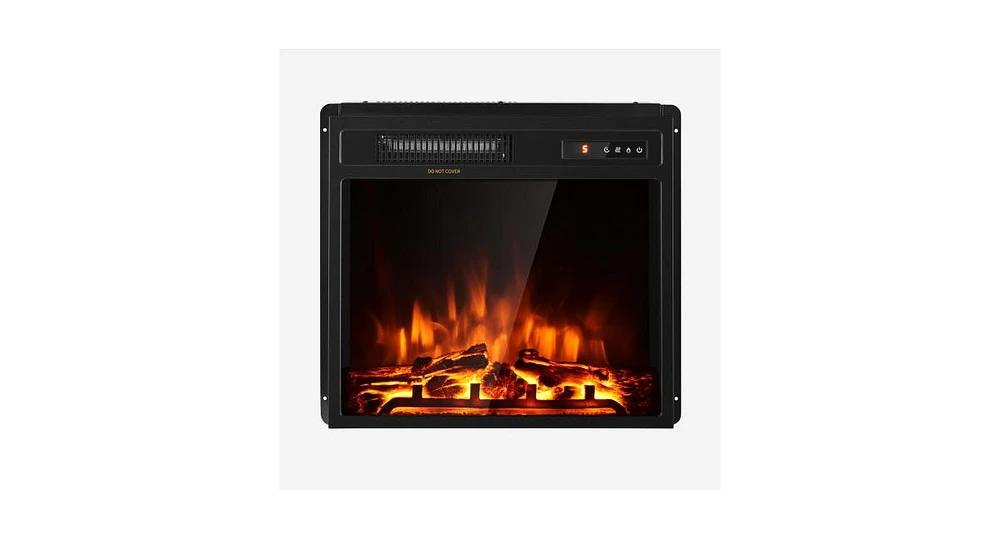 Slickblue 18 Inch 1500W Electric Fireplace Freestanding and Recessed Heater