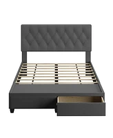 Boyd Sleep Salerno Upholstered Platform Bed Frame with Storage Drawers