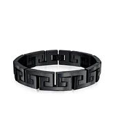 Bling Jewelry Masculine Geometric Chain Link Bracelet Men Black Gold Silver Tone 8.5-9"