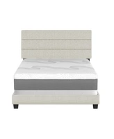 Boyd Sleep Ravenna Upholstered Linen Platform Bed With Tri-Channel Headboard