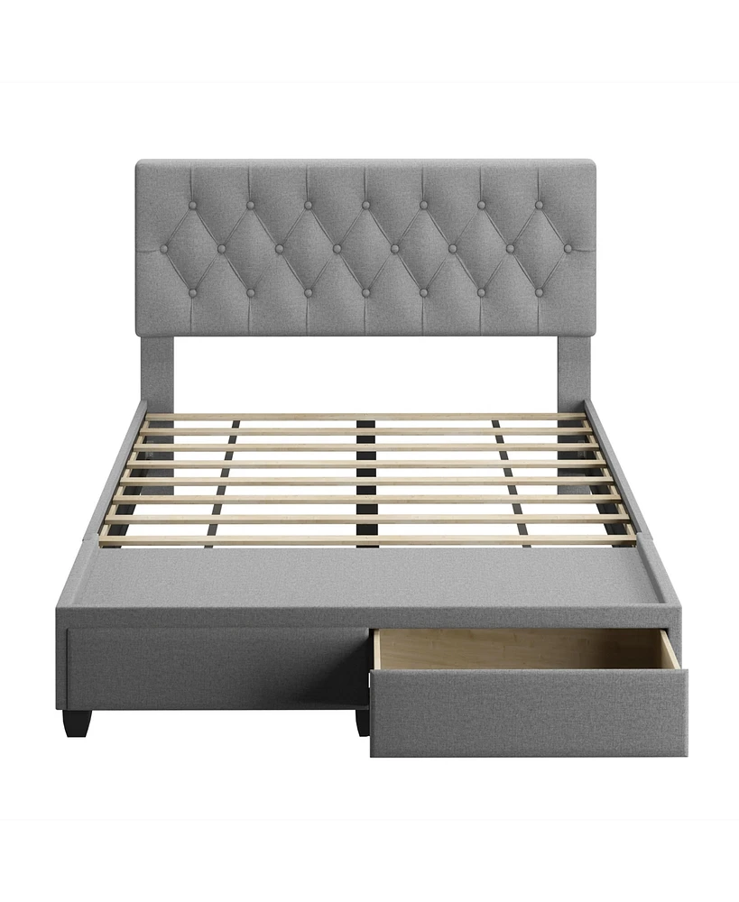 Boyd Sleep Boyd Salerno Upholstered Platform Bed Frame with Storage Drawers