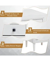 Sugift Multipurpose Retro Bedside Nightstand with 2 Drawers