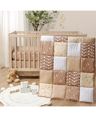 The Peanutshell Crib Bedding Set for Baby Boys and for Baby Girls, Boho Celestial, 3 Pieces
