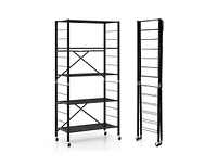 Slickblue 5-Tier Adjustable Shelves with Wheels for Garage Kitchen Balcony