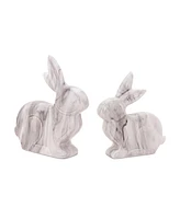 Slickblue Marble Print Rabbit Decor (Set of 2)