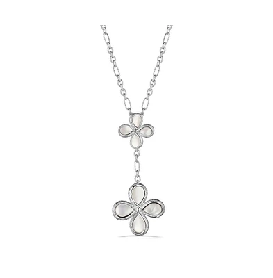 Judith Ripka Jardin Floral Drop Necklace with Mother of Pearl