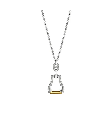 Judith Ripka Vienna Long Stirrup Necklace with 18K Gold