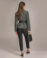 Donna Karan New York Belted Tweed Jacket Slim Leg Pants