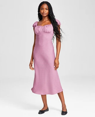 And Now This Women's Dotted Lace-Trim Cap-Sleeve Dress, Created for Macy's