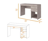 Fm Furniture Austin Writing Computer Desk, Two Drawers, One Cabinet