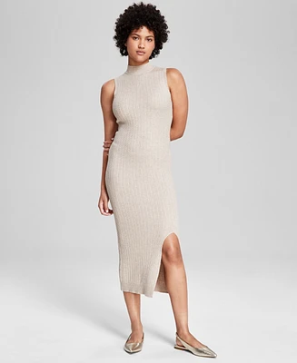 And Now This Women's Mock-Neck Sleeveless Cable Knit Midi Dress, Created for Macy's