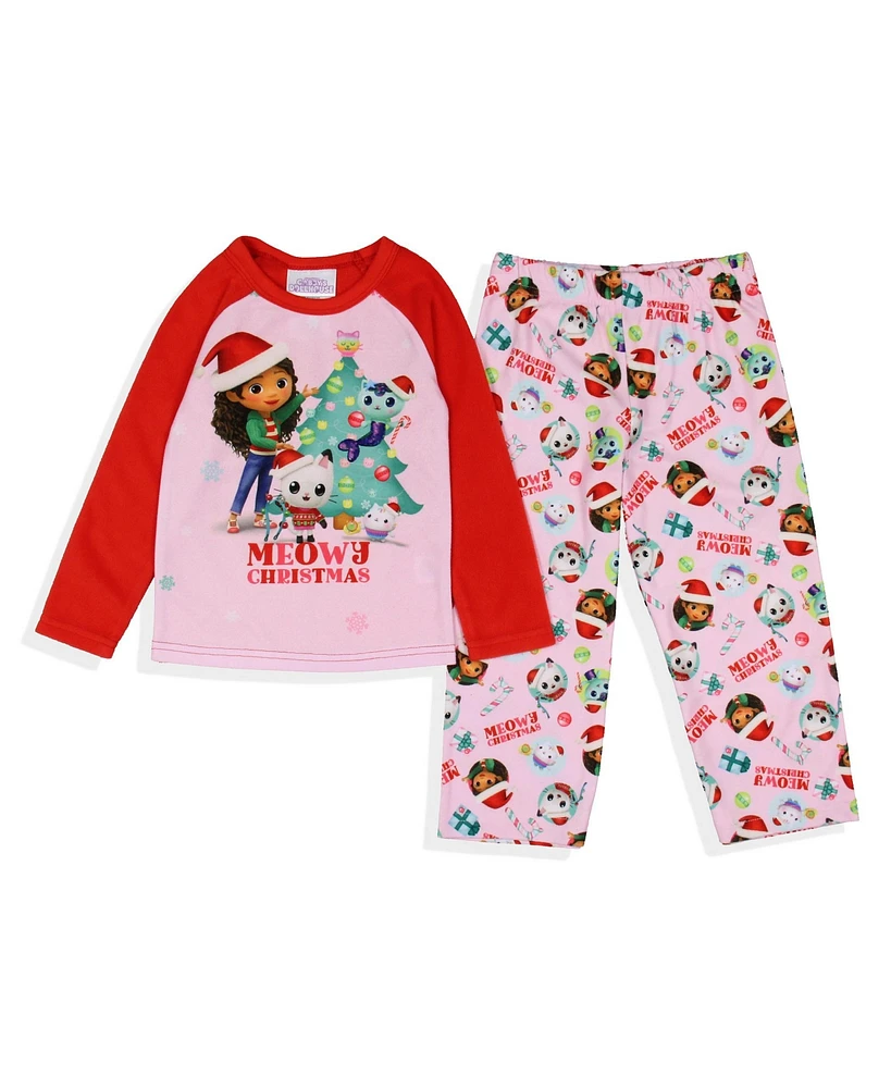 Gabby's Dollhouse Toddler Girls Meowy Christmas Show Sleep Pajama Set