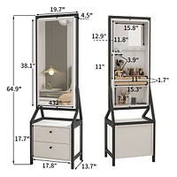 Streamdale Furniture 360° Swivel Jewelry & Makeup Cabinet with Drawer