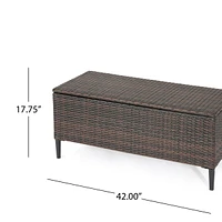 Outdoor Resin Wicker Storage Unit for Patio | Pool Storage