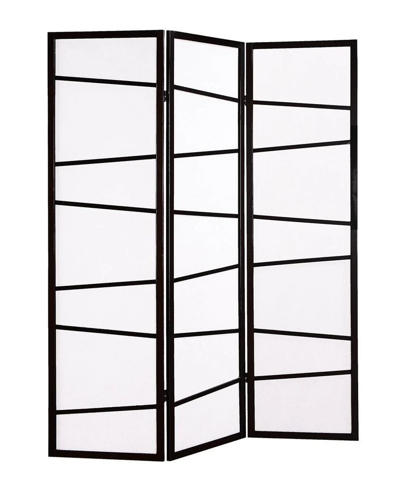 Simplie Fun 3-Panel Screen Room Divider, Black