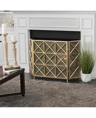 Streamdale Furniture Margaret 3-Panel X-Pattern Fireplace Screen for Safety and Style