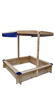 Streamdale Furniture Premium Kids Cedar Sand Pit with Uv Canopy and Adjustable Cover