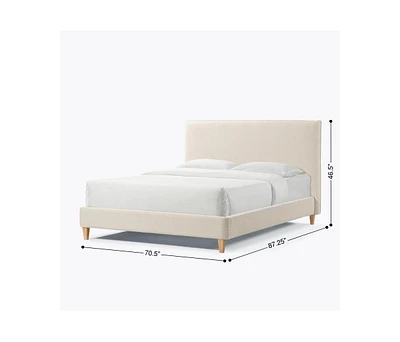 Simplie Fun Vireo Upholstered Platform Bed - Pearl White - Queen