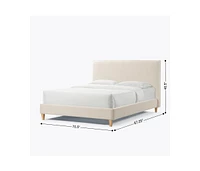 Simplie Fun Vireo Upholstered Platform Bed - Pearl White - Queen