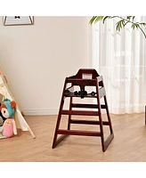 Simplie Fun Durable Pine Wood Baby Chair with Adjustable Safety Straps