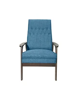 Streamdale Furniture Mid-Century Accent Chair with Tufted Stitching and Rubberwood Frame