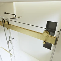 AdjustableSemi-Frameless Shower Door with Double Bypassing Sliding System for Easy Access