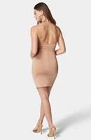 Bebe Women's Cross Front Halter Neck Mini Dress