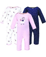 Hudson Baby Baby Girls Cotton Coveralls Llama