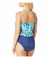 Roxanne Women's Blouson One Piece Swimsuit, Bayside Paisley